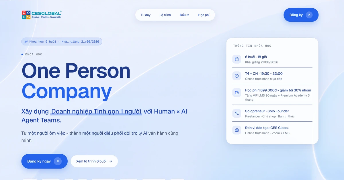 One Person Company 2026 · CES Global